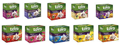 LOYD TEA - 20 silk PYRAMID bags - BIG CHOICE - BLACK GREEN TEA - YERBA MATE