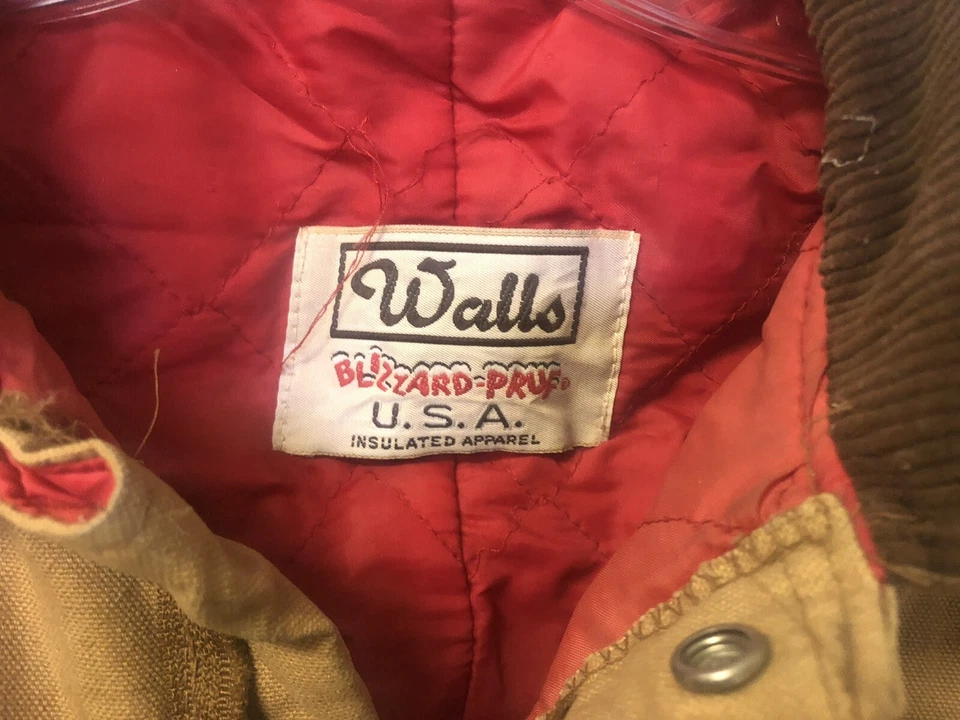 Vtg Walls Blizzard-Pruf Coveralls Mens Size Large 42-44 Brown Canvas Lined See - Image 4 of 4