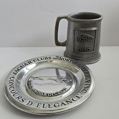 Jaguar Club of North America Third Jaguar in Class Wilton Pewter Plate and Mug