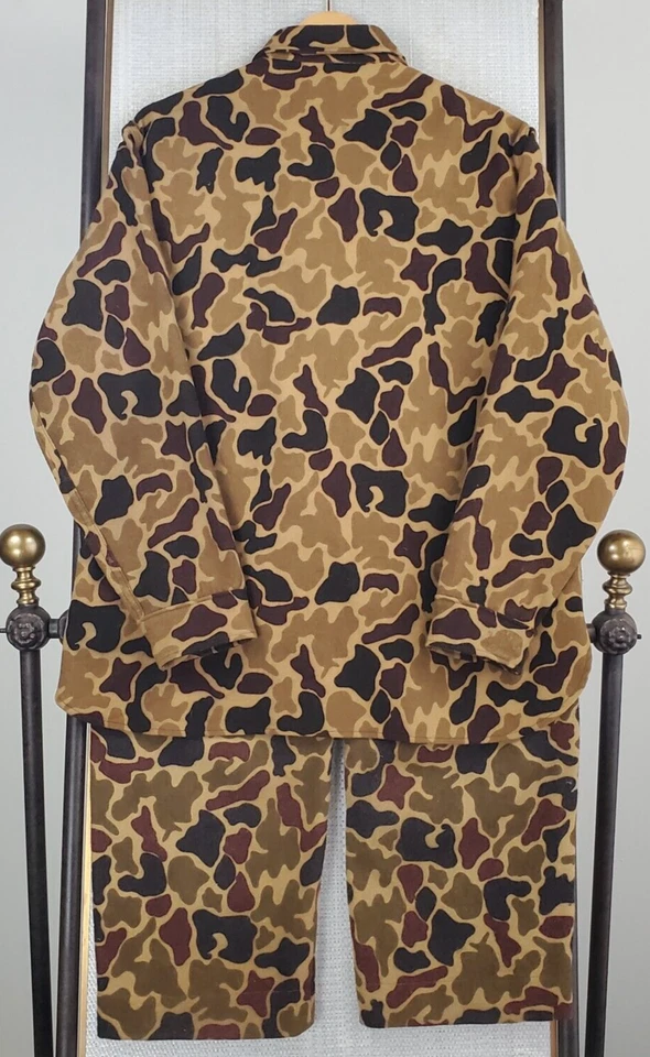 VTG WOOLRICH Size Large 100% Virgin Wool Shirt+Pants Mens Frogskin Camo Hunting - Image 2 of 4