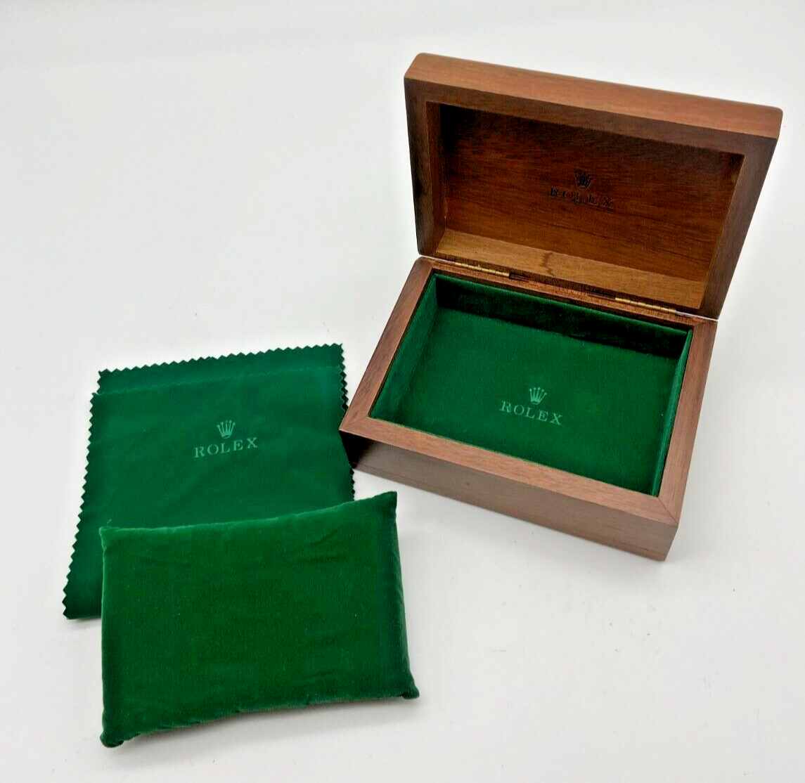 Genuine ROLEX Wooden Watch Empty Box Case Vintage #1236