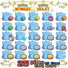 All 25 Ditto Every Nature Masuda Method JPN with 25 Items Pokemon Scarlet Violet