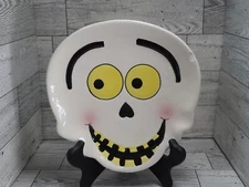 Vintage Rite-Aide Home Ceramic Skull Halloween Candy Dish 6.875"x6.75" ***