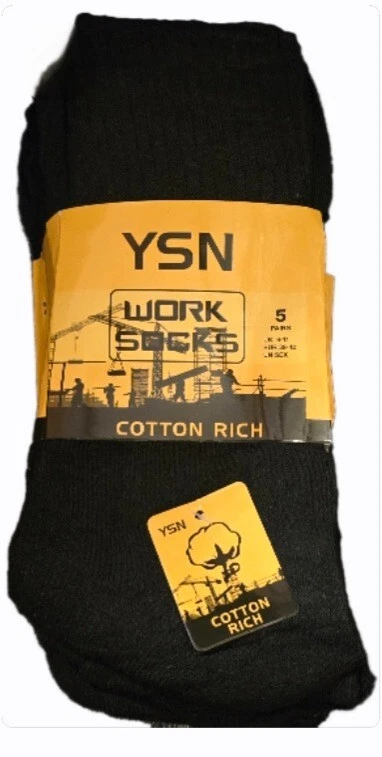 20 Pairs Men's Work/Casual Sock BLACK SIZE 6-11 UK Bargain £15.99 FREE P&P