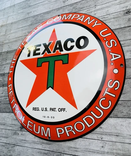 VINTAGE 12" TEXACO Dome MOTOR OIL PORCELAIN SERVICE PUMP STATION GASOLINE SIGN