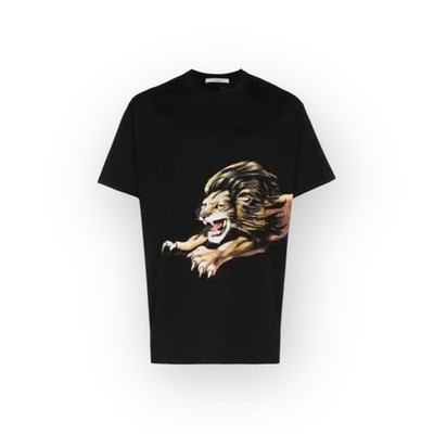 Givenchy Lion Print Oversized T-Shirt Schwarz Gr. XXS Made in Portugal