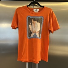 VTG Elvis 1970s Orange Unisex Tshirt S/M Iron On READ