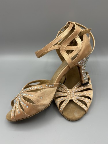 TT Dancewear Women's Ballroom Dance Latin Dance Open Toe Shoes Rhinestone 8 - Picture 4 of 10