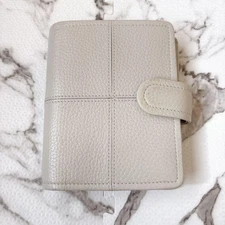 Filofax Classic Stitch Soft Organizer Gray Leather Planner mini