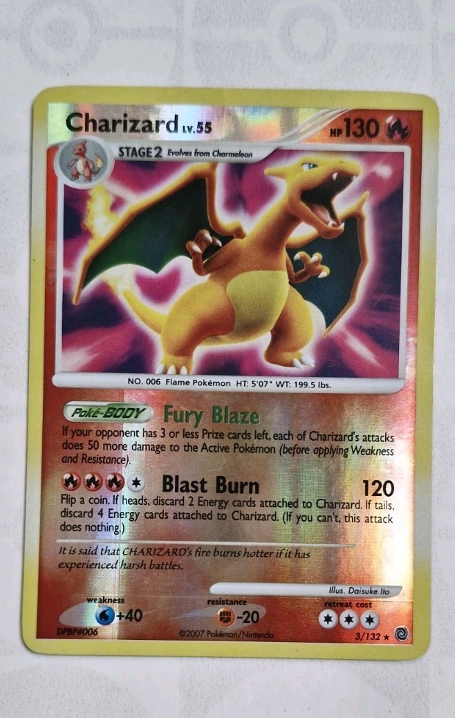 Pokémon tcg Charizard 3/132 - 2007 Secret Wonders Holo Rare - good LP