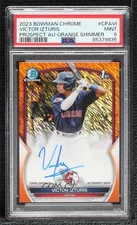 2023 Bowman Chrome Orange Shimmer Refractor /25 Victor Izturis PSA 9 MINT Auto