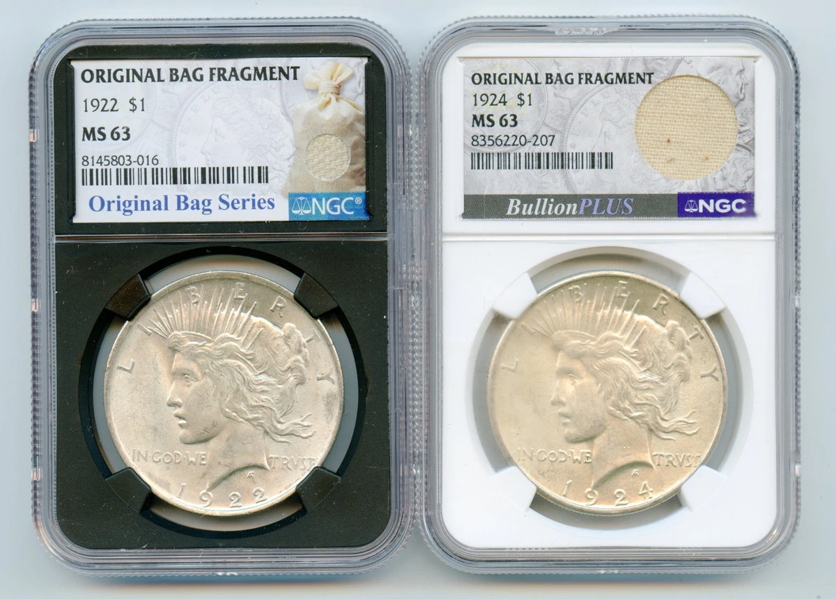 MS 63 Graded 1922 Year NGC Certified Peace Dollars (1921-1935) for