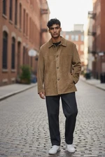 Norm Thompson Men's XL Reg Washable Tan Suede Lined Traveler's Jacket NWT