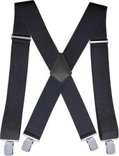 2Inch Men'S Heavy Duty Suspenders with Strong Clips Adjustable X for Work J New