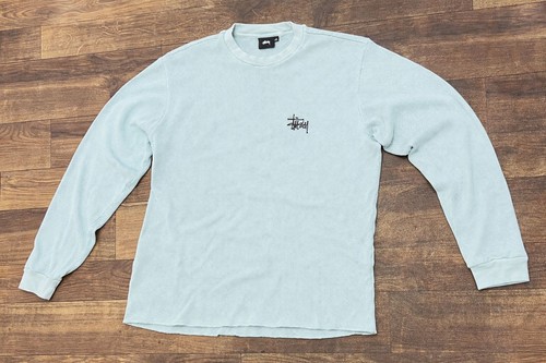 Stussy Thermal Waffle Knit Long Sleeve Shirt Men’s Large pistachio Big Back Logo