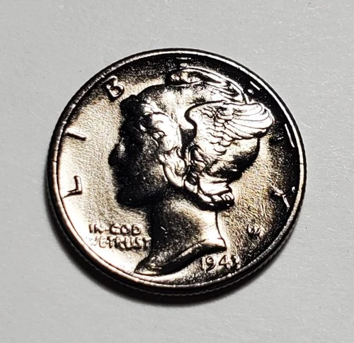 1943 P MERCURY DIME BLACK RUTHENIUM COLLECTORS COIN COA 90% SILVER #P3529