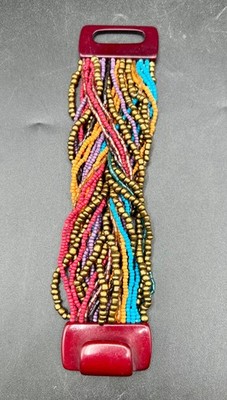 Gerda Lynggaard Monies Multi-Color Lucite Beaded Bracelet 8'' 
