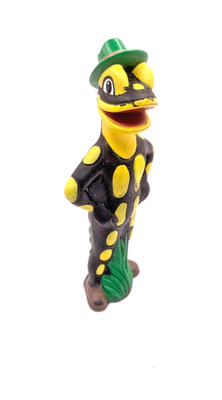 Comic Figur Salamander Lurchi mit Hut 70er Jahre - 12 cm Quietschfigur Gummi