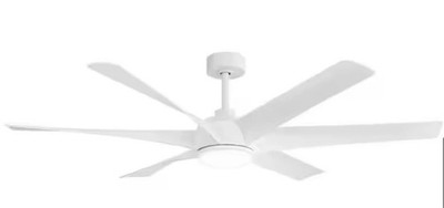 Breezary Hector II 65  LED Ceiling Fan White 6 Blades Remote Control 24023-AW