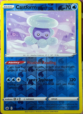Castform Snowy Form Reverse Holo - 034/198 - Chilling Reign Pokemon 2021