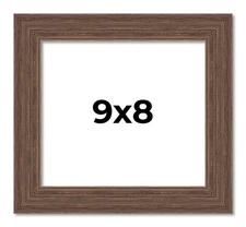 9x8 Frame Brown Barnwood Picture Frame  Modern Photo Frame UV Acrylic, Acid Free