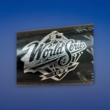 JSA YANKEES'  CHILI DAVIS SIGNED 1999 WORLD SERIES LOGO MODEL  125 BAT