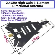 Directional For YAGI Antenna 2 4GHz 8 Element for Remote Control Signal Gain