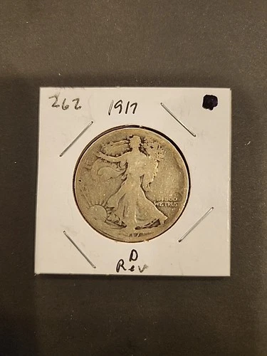 1917-D Walking Liberty Half Dollar Reverse Mint Mark Good Condition