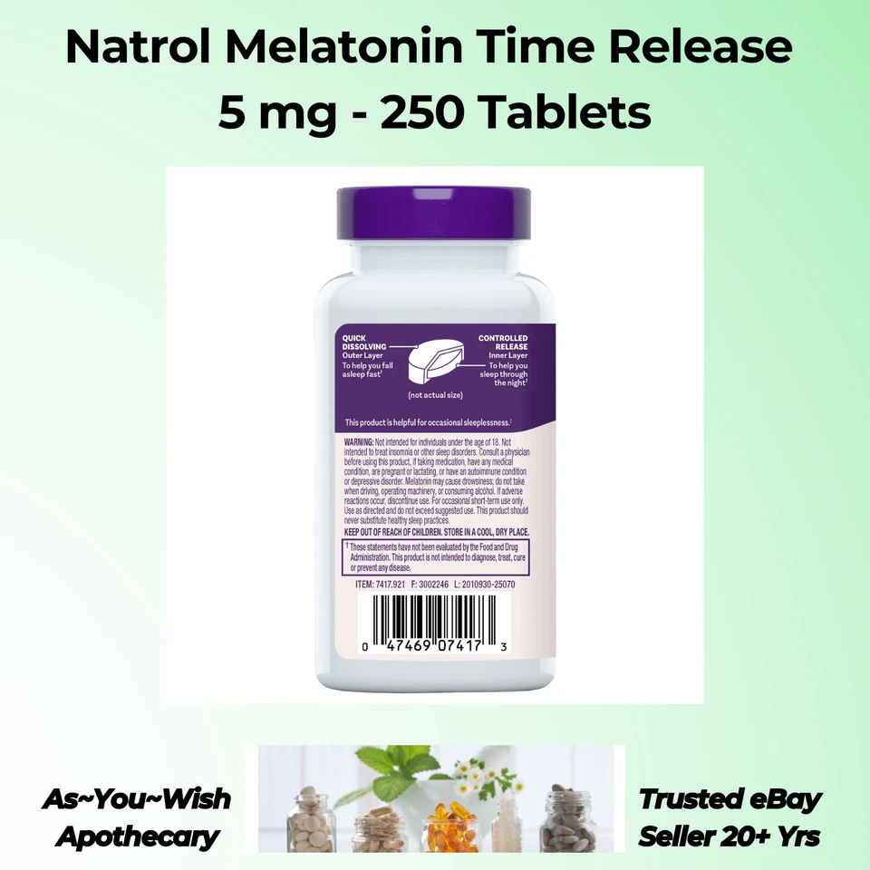 250 quilates Natrol melatonina 5 mg comprimidos liberação temporal validade 11/26 auxílio para dormir sem drogas - Imagem 3 de 4
