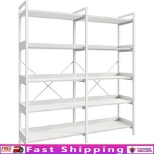 5 Tier Bookcase 10 Open Shelves Modern Storage Unit Home Office Display New