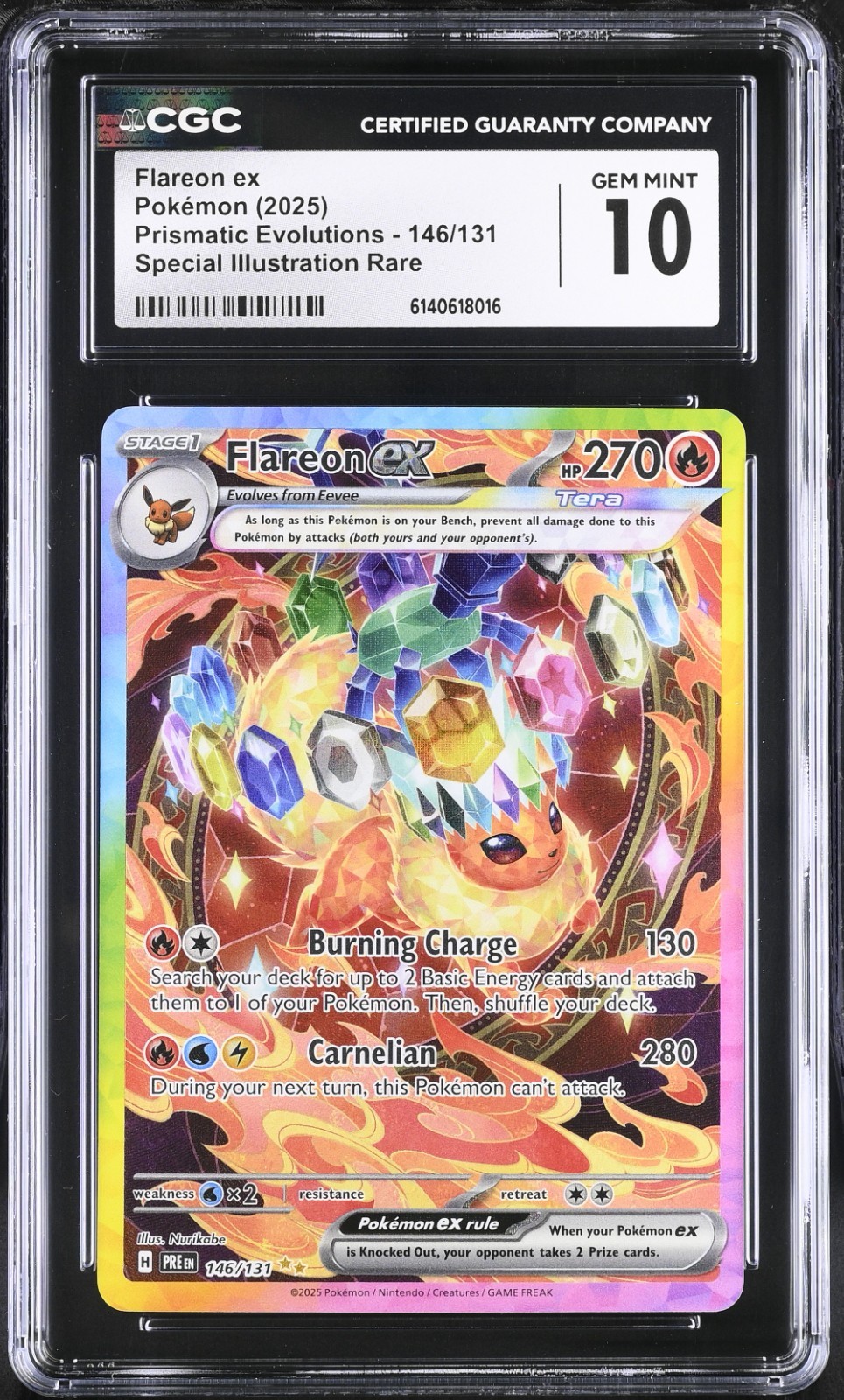 CGC 10 Flareon ex #146 Prismatic Evolutions SIR Pokemon Gem Mint