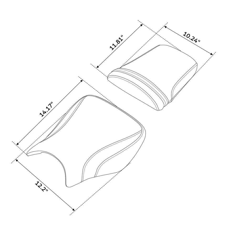 Assento de motorista e passageiro preto compatível com Honda CBR1000RR CBR 1000RR 04-07 06 - Imagem 2 de 4