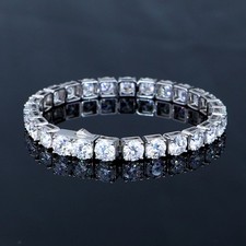 925 Sterling Silver Moissanite Tennis Chain B...