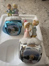  2 Precious Moments Joyful Jingle Bell Ornaments MERRY KISSMAS*HAPPY HOLLY DAYS