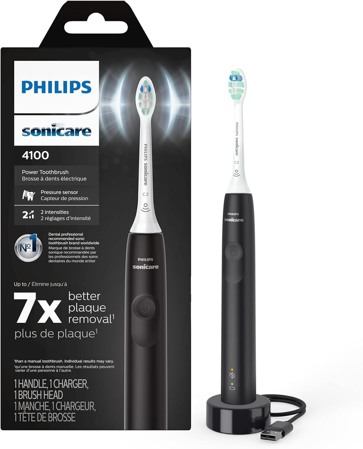 Rechargeable Electric Toothbrush, with Pressure Sensor,