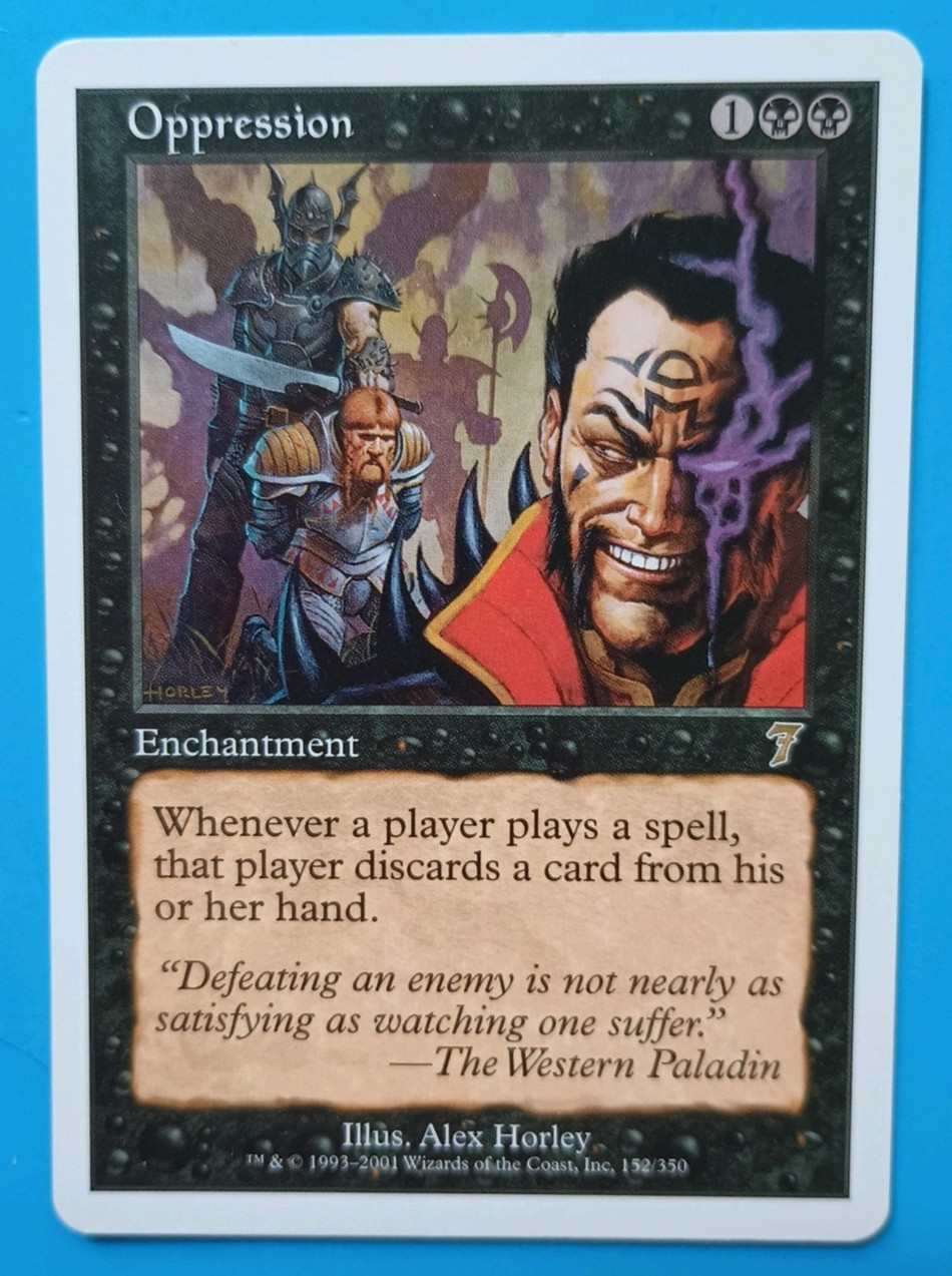 Magic the Gathering MTG 7th Edition OPPRESSION LP/EX 2001 R  Nice!