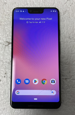 Google Pixel 3 XL 128GB Black Unlocked Working Cracked Screen For Parts *READ