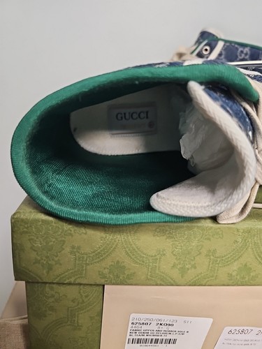 Tenis Gucci 1977 Zapatillas altas GG Monograma Denim Azul Hombres Talla 8.5 - Imagen 14 de 21