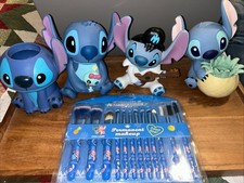 Mega Disney Stitch Makeup Bundle, Four Stitch Holders 10 Piece Brush Set New
