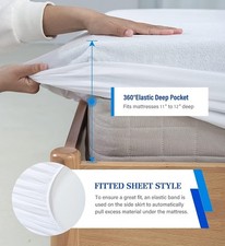 Waterproof Mattress Protector Fitted Sheet Bed Cover Single Double Anti-Allergic
