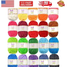 20 Acrylic Yarn Skeins - 438 Yards Multicolored Yarn in Total – Great Crochet...