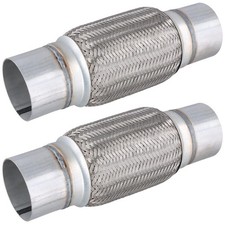 ZEONHAK 2 Pack 3 x 8 Inch Stainless Steel Heavy Duty Exhaust Flex Pipe, Doubl...