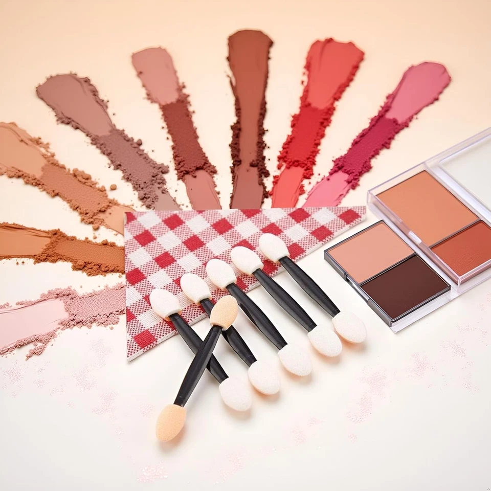 Cepillo de sombra de ojos desechable 30 piezas, aplicador de sombra de ojos esponja de doble extremo Foto 4 de 4