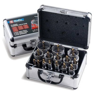 20PC Carbide Hole Saw Kit with Case Tipped Cutter for Metal Plastic Drill Bits