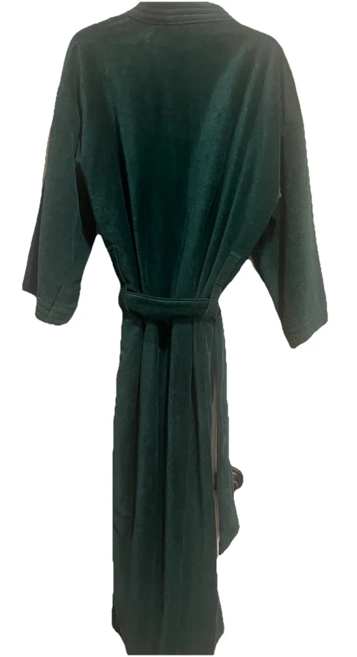 Bata vintage de terciopelo de algodón verde con etiquetas grande/XT para hombre Foto 2 de 3