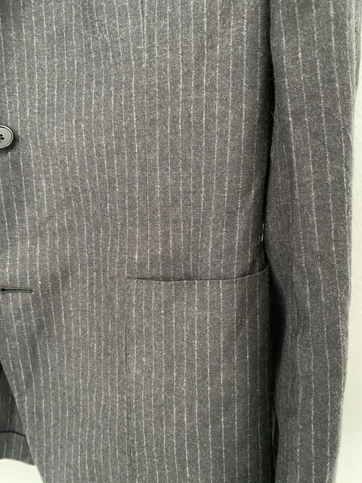 Blazer Lardini de lana de un solo pecho 3 botones talla 52 gris Foto 3 de 4