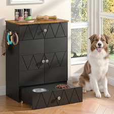 Pet Feeding Station with Storage, Raised Dog Bowls, Pet Feeder Cabinet, with Adj