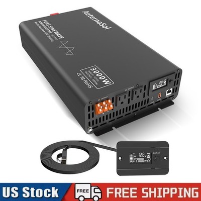 3000W Pure Sine Wave Power Inverter 12V DC to 120V AC Converter Power Inverter
