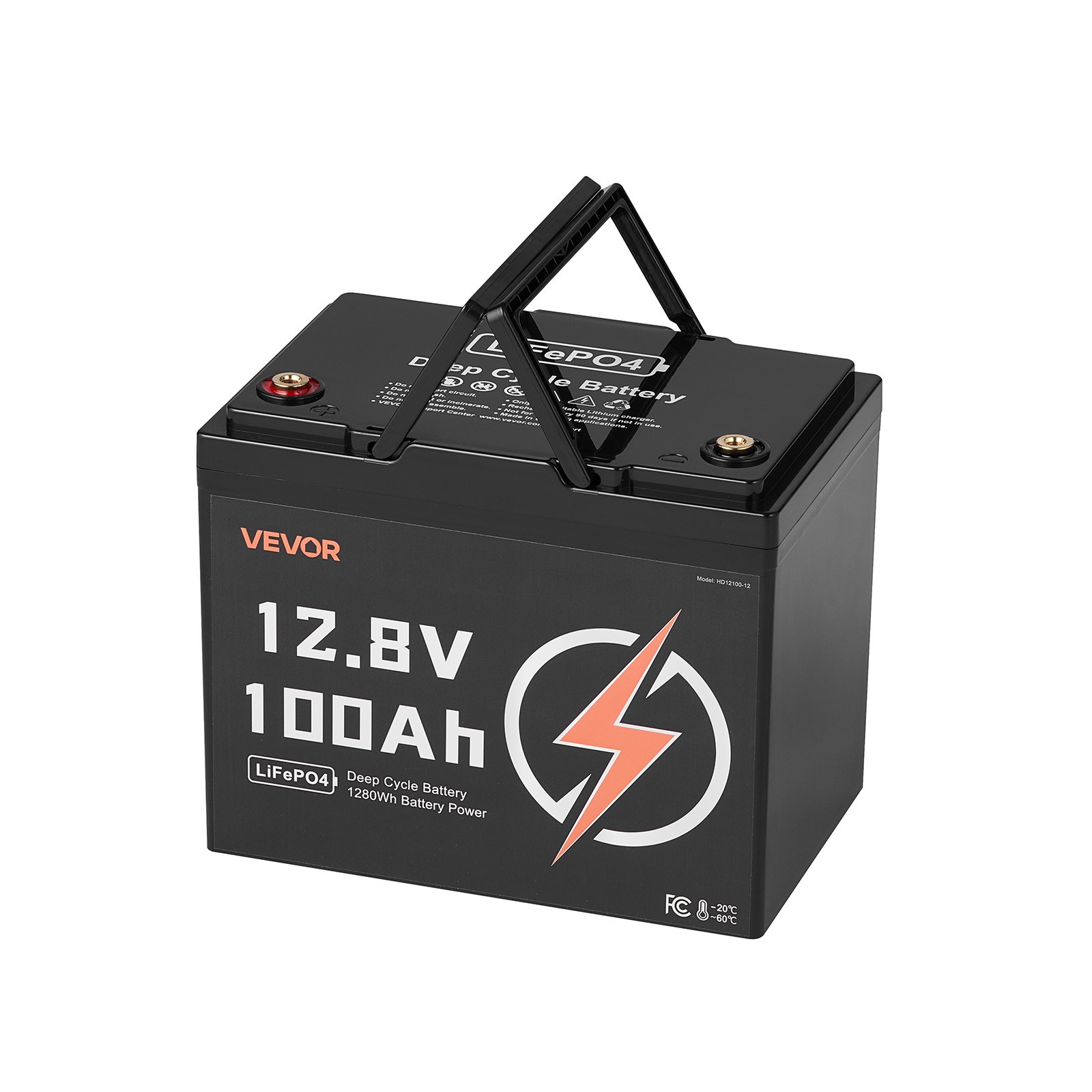 VEVOR 2 Pack 12V 100Ah Deep Cycle LiFePO4 Battery BMS Lithium Iron Phosphate