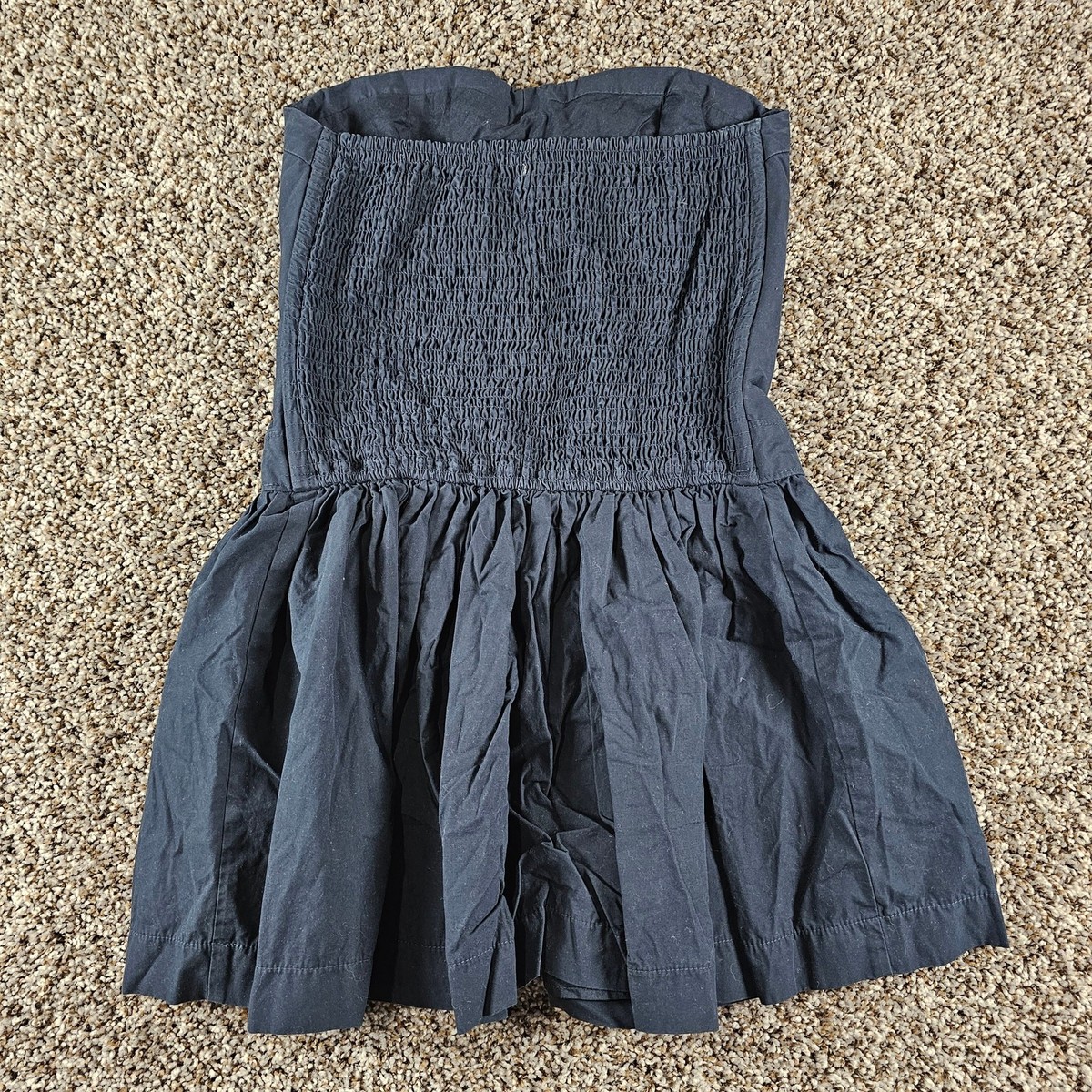 hollister strapless dress dropped waist textured midi with a slit in light blue Made from soft cotton Hollister | Dresses | Hollister
